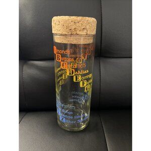 Vintage retro 1970s Hallmark Cards ALPHABET Rainbow Trinket Glass Jar Canister